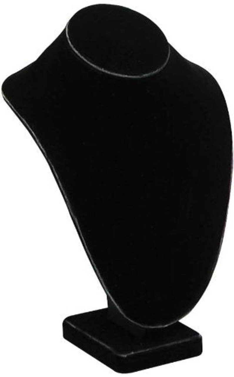 Necklace Bust Jewelry Display 7-1/2" Tall Black Velvet